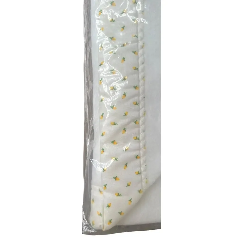 Vtg Bunnytex Baby Blanket Yellow White & Matching Teddy Lovey Unisex Floral Trim